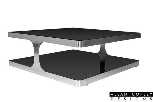 Diego Glass Top Stainless Steel Cocktail Table (21103-015)