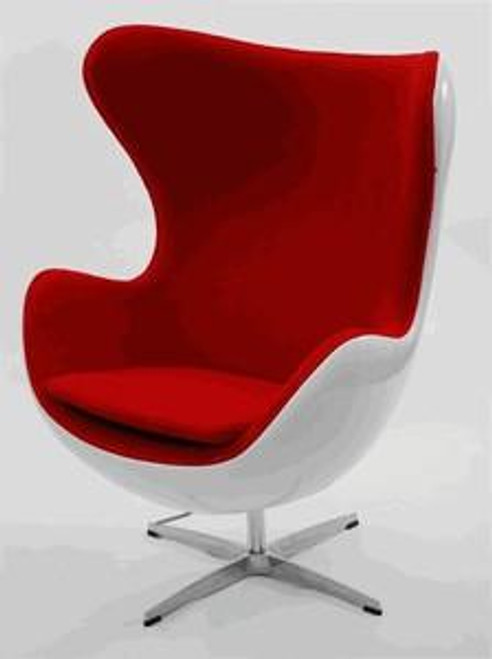 Mid-22908 Jacobsen Style Fiber-Glass Shell Egg Chair (22908 (MID-22908-R))