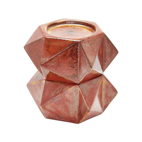 Large Ceramic Star Candle Holders -Russet. Set Of 2 (857129/S2)