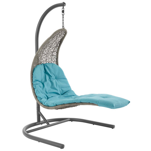Landscape Hanging Chaise Lounge Outdoor Patio Swing Chair EEI-2952-LGR-TRQ