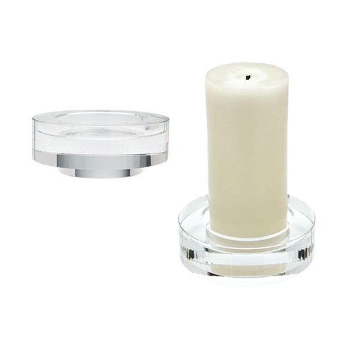 Fluted Crystal Candle Holders - Set Of 2 (980009/S2)