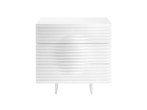 Moon High Gloss White Lacquer Tall Dresser/ Nightstand (CB-4995-3N-WH)
