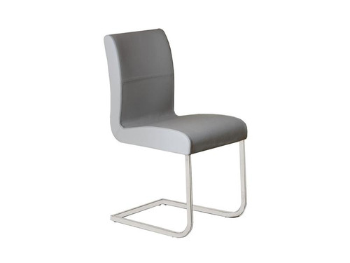 Stella Italian Dark Gray Leather Dining Chair (TC-2005-GR)