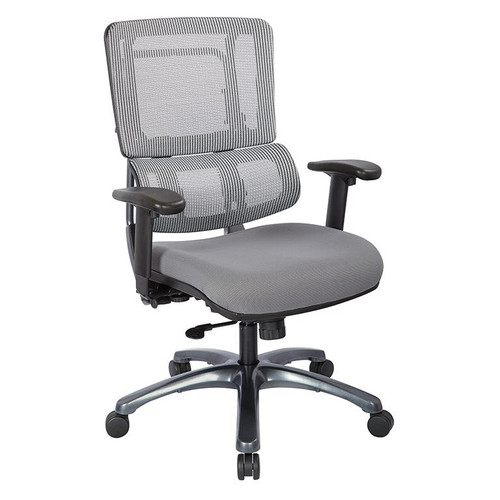 Vertical Grey Mesh Back Chair With Titanium Base (99667T-5811)