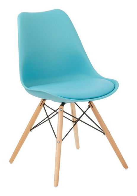 Allen Guest Chair In Teal With Natural Wood Base (ALNWG-7)