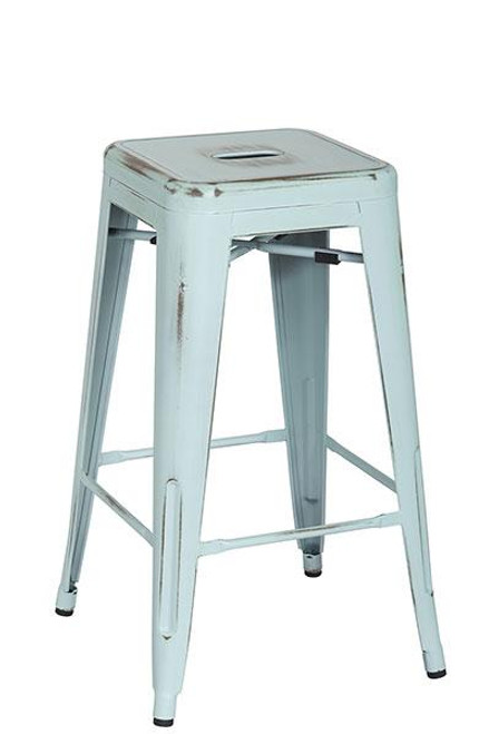 Bristow Tolix 26" Sky Blue Metal Barstool ( Pack Of 4 ) (BRW3026A4-ASB)