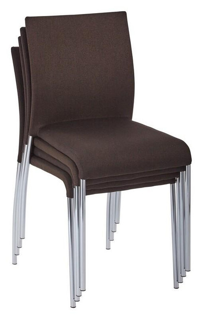 Conway Stacking Chair - Chocolate Fabric-( Pack Of 4 ) (CWYAS4-CK003)