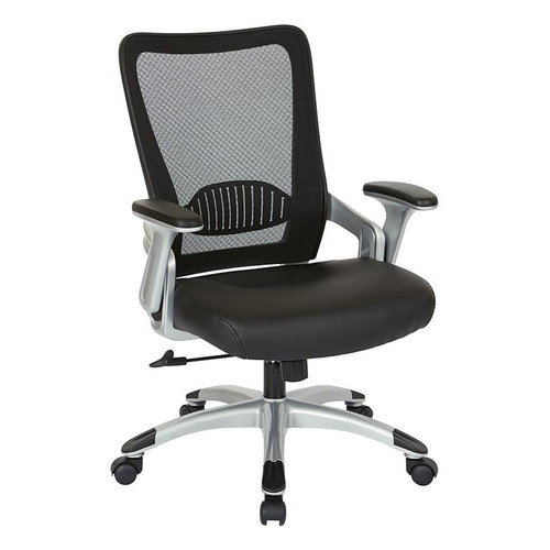 Screen Back Chair With Black Faux Leather Seat (EMH69216-U6)