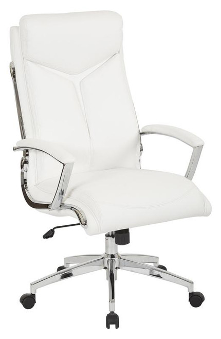Executive Faux Leather High Back Chair & Chrome Finish Base (FL90071C-U11)