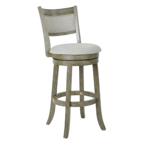 Swivel Stool 30" With Solid Back In Antique Grey Finish (MET12430-AG)