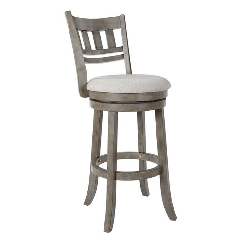 Swivel Stool 30" With Slatted Back In Antique Grey Finish (MET12530-AG)