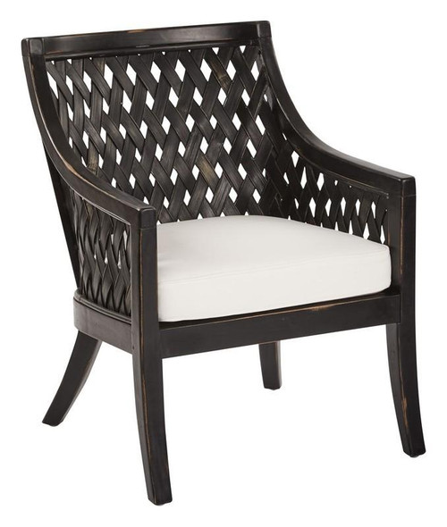Osp Designs Plantation Lounge Chair With Cushion In Black (PLN157-AB)