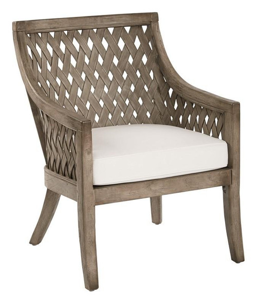 Plantation Lounge Chair With Cushion In Grey Wash (PLN157-GRY)
