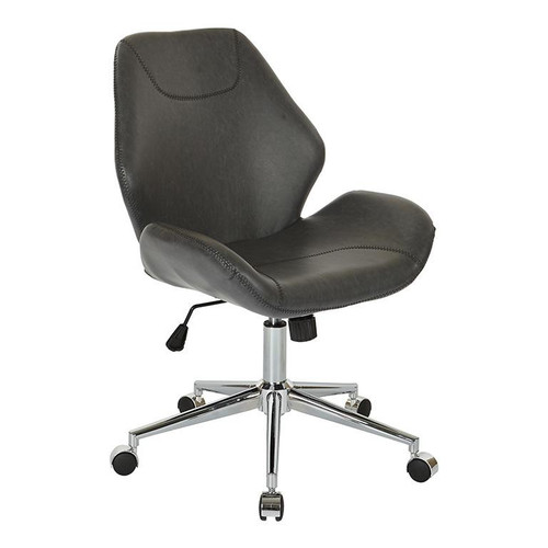 Chatsworth Office Chair In Black Faux Leather W/ Chrome Base (SB546SA-DU6)