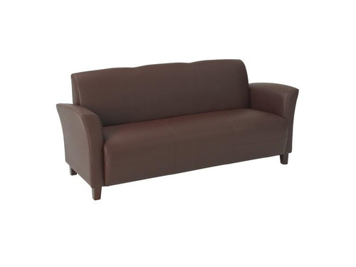 Wine Bonded Leather Sofa With Cherry Legs (SL2273EC6)