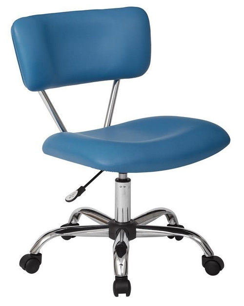Ave Six Vista Task Office Chair In Blue Faux Leather (ST181-U7)