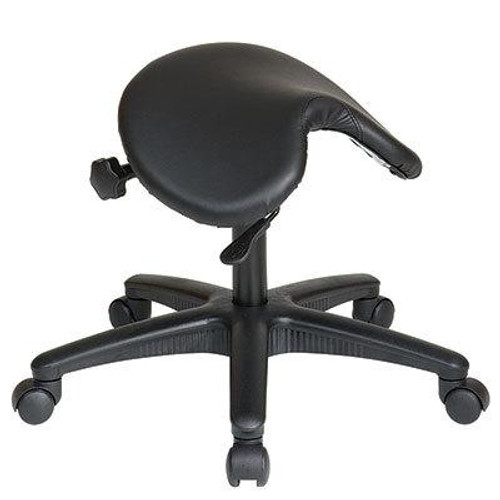 Backless Black Stool With Saddle Seat (ST203)