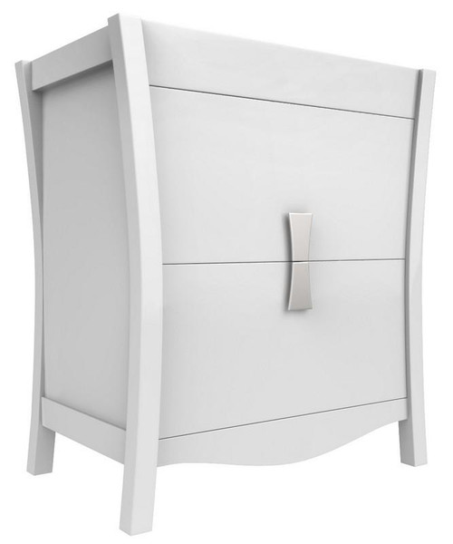 Bow Rectangle Birch Wood-Veneer Vanity Base - White (AI-18269)