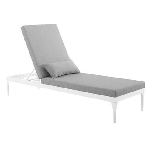 Perspective Cushion Outdoor Patio Chaise Lounge Chair EEI-3301-WHI-GRY