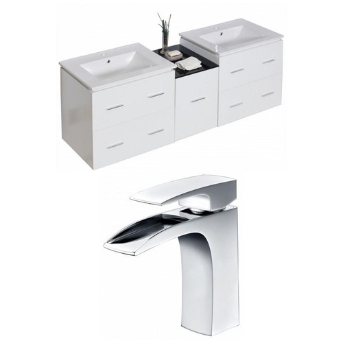 Xena Rectangle Plywood-Veneer Vanity Set - White (AI-8487)