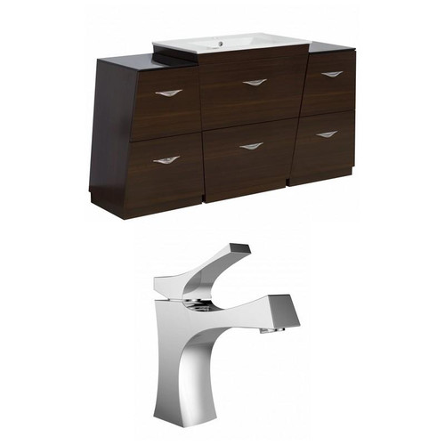 Vee V-Shape Plywood-Melamine Vanity Set - Wenge (AI-9267)