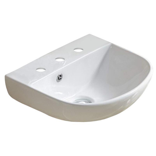 17.3-In. W Wall Mount White Vessel For 3H8-In. Center Drilling By American Imaginations (AI-28644)