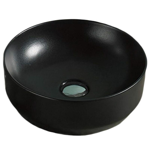 13.8-In. W Above Counter Matt Black Vessel For Deck Mount Deck Mount Drilling By American Imaginations (AI-28192)