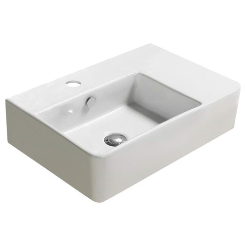 23.8-In. W Wall Mount White Vessel For 1 Hole Center Drilling By American Imaginations (AI-28167)