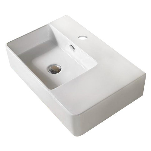 23.8-In. W Above Counter White Vessel For 1 Hole Center Drilling By American Imaginations (AI-28166)