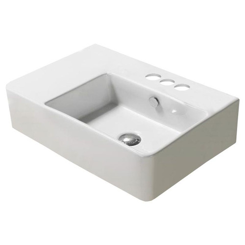 23.8-In. W Wall Mount White Vessel For 3H4-In. Center Drilling By American Imaginations (AI-28303)