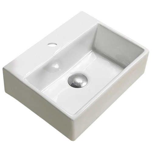 15.2-In. W Wall Mount White Vessel For 1 Hole Center Drilling By American Imaginations (AI-28116)