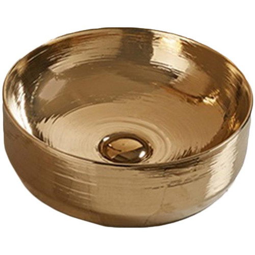 13.89-In. W Above Counter Gold Vessel For Wall Mount Deck Mount Drilling By American Imaginations (AI-28049)