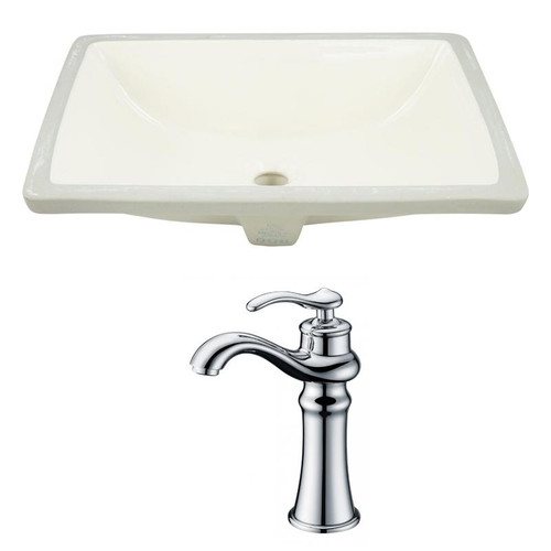 Cupc Undermount Sink Set In Biscuit - Chrome Hardware W/ Deck Mount Cupc Faucet (AI-22896)