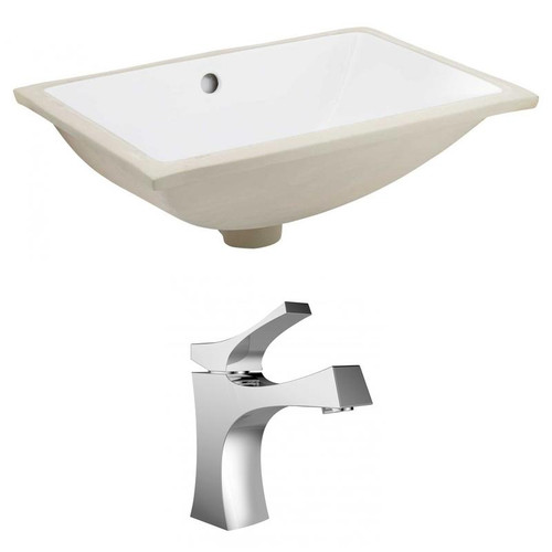 Cupc Undermount Sink Set - White-Chrome Hardware W/ 1 Hole Cupc Faucet (AI-22871)
