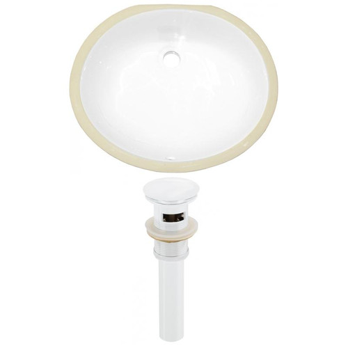 Csa Oval Undermount Sink Set - White-White Hardware (AI-24878)