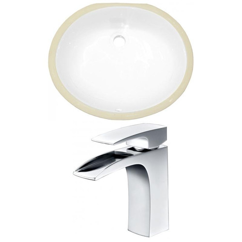 Cupc Oval Undermount Sink Set - White-Chrome Hardware W/ 1 Hole Cupc Faucet (AI-22923)