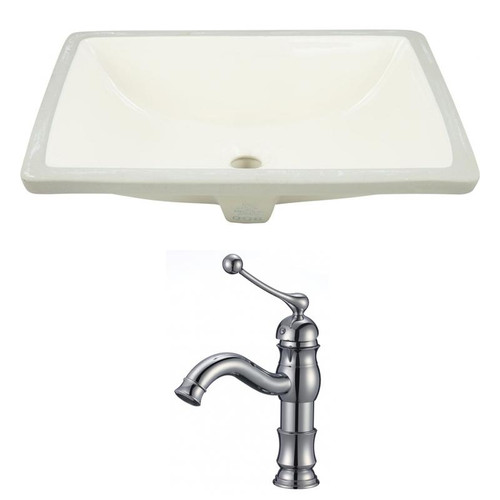 Cupc Undermount Sink Set In Biscuit - Chrome Hardware W/ 1 Hole Cupc Faucet (AI-22905)
