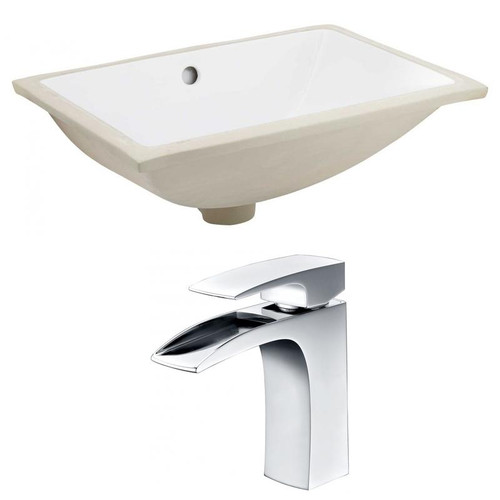 Cupc Undermount Sink Set - White-Chrome Hardware W/ 1 Hole Cupc Faucet (AI-22879)