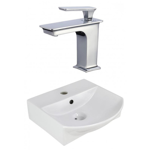 13.75" W Wall Mount White Vessel Set For 1 Hole Center Faucet (AI-22612)