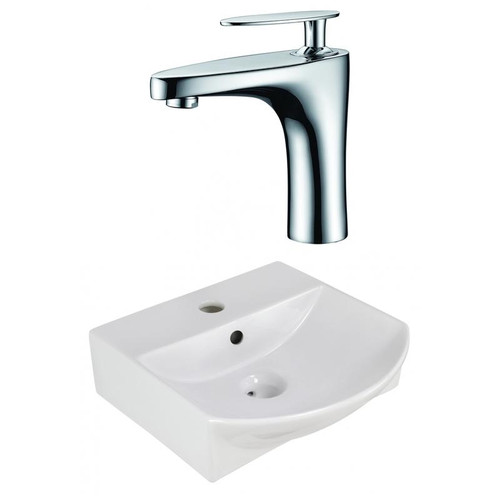 13.75" W Wall Mount White Vessel Set For 1 Hole Center Faucet (AI-22606)