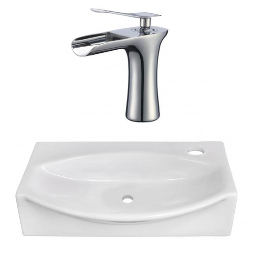 16.5" W Above Counter White Vessel Set For 1 Hole Right Faucet (AI-22465)