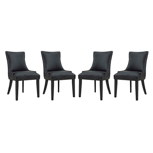 Marquis Dining Chair Faux Leather Set Of 4 EEI-3499-BLK