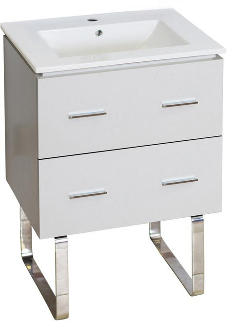 23.75" W Floor Mount White Vanity Set For 1 Hole Drilling (AI-18607)