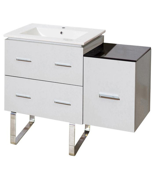 37.75" W Floor Mount White Vanity Set For 1 Hole Drilling (AI-18854)