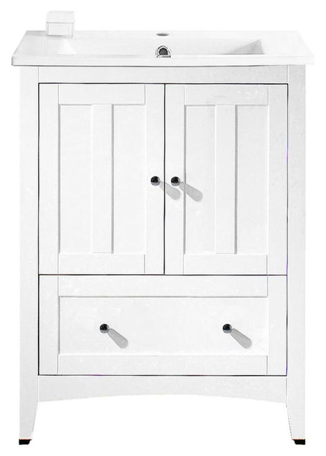 30" W Floor Mount White Vanity Set For 1 Hole Drilling (AI-19391)