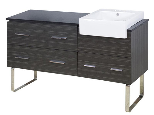 57.75" W 18" D Modern Plywood-Melamine Vanity Base Set Only In Dawn Grey (AI-19604)