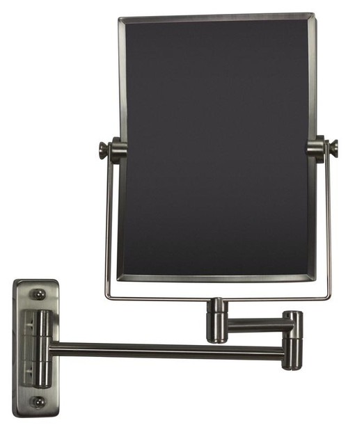 Rectangle Brass-Mirror Wall Mount Magnifying Mirror In Brushed Nickel Color (AI-20278)
