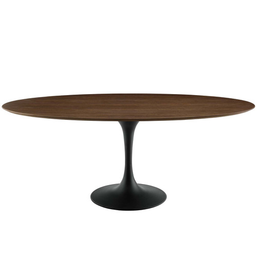Lippa 78" Oval Wood Dining Table EEI-3544-BLK-WAL