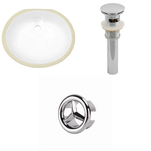 Cupc Oval Undermount Sink Set - White-Chrome Hardware (AI-20381)