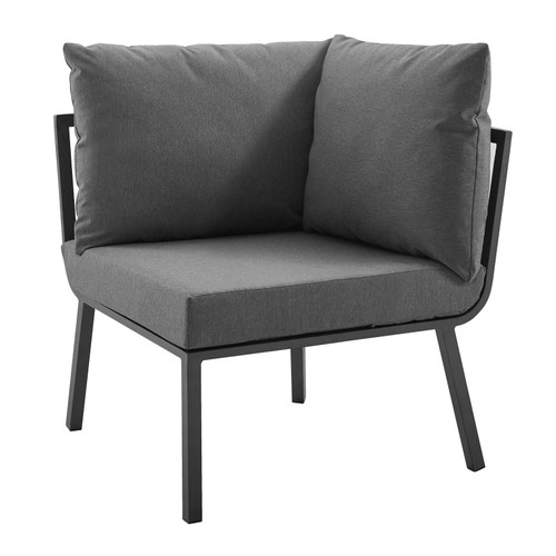 Riverside Outdoor Patio Aluminum Corner Chair EEI-3569-SLA-CHA